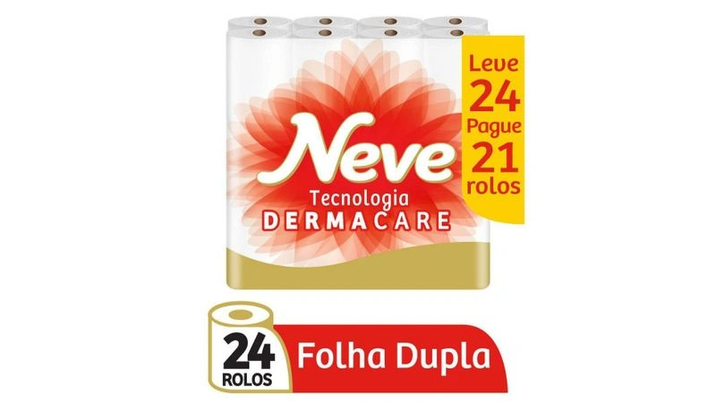 Papel Higiênico Folha Dupla Toque De Seda Neve Leve 24 Pague 21